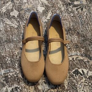 Rothy's Tan Mary Jane Flats